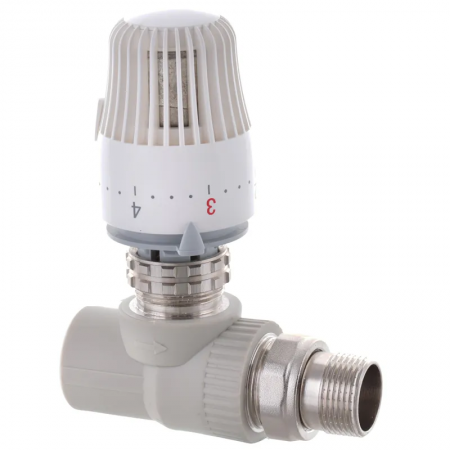 Кран термостатический K0-156-PRO/PPR/25x3/4/с термоголовкой/прямой (KP0199)